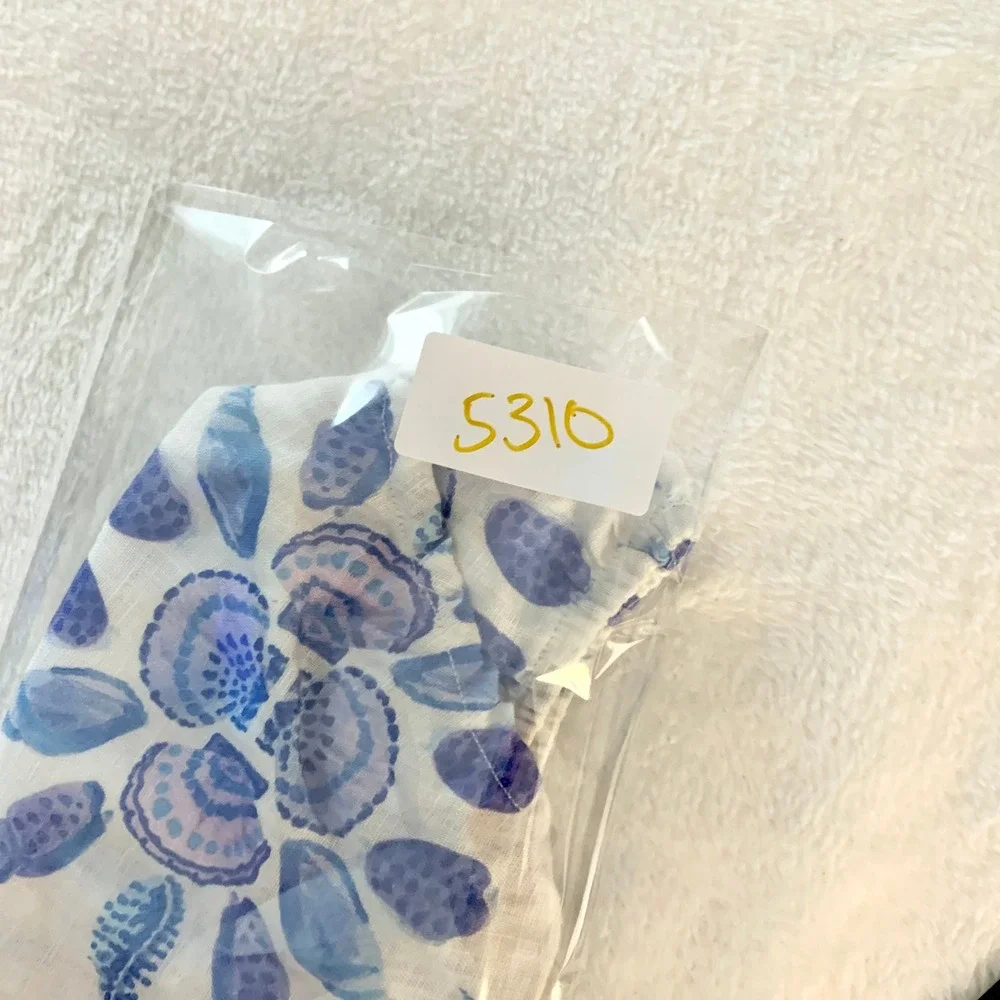 Hill House Home Seashell Bloomers Diaper Cover Kids Sz 6-12M Blue Linen Coastal
